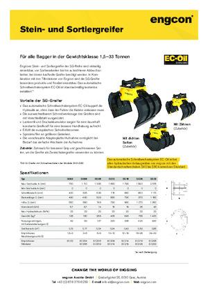 Bontási válogató megfogók engcon SG06