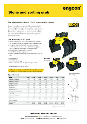 Bontási válogató megfogók engcon SG06