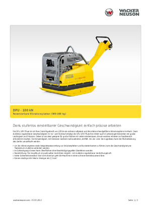 Kétirányú vibrolapok Wacker DPU 100-70 Le