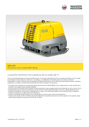 Kétirányú vibrolapok Wacker Neuson DPU130Le