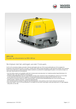 Kétirányú vibrolapok Wacker Neuson DPU130Le