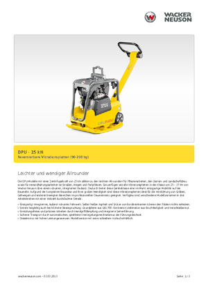 Kétirányú vibrolapok Wacker Neuson DPU 2560H