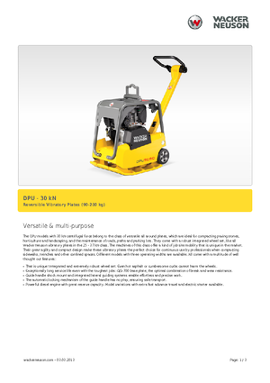 Kétirányú vibrolapok Wacker Neuson DPU3050H