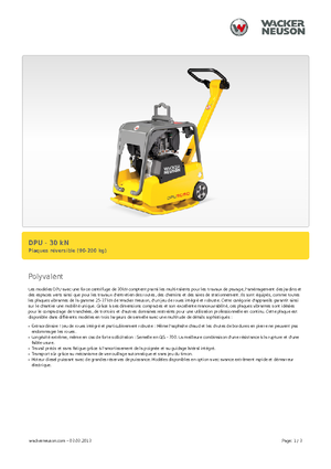 Kétirányú vibrolapok Wacker Neuson DPU3070H