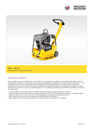 Kétirányú vibrolapok Wacker DPU 3050 H
