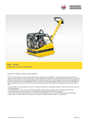 Kétirányú vibrolapok Wacker Neuson DPU45Ye h