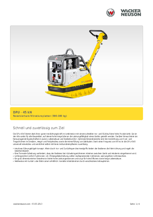 Kétirányú vibrolapok Wacker Neuson DPU 4545 H