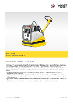 Kétirányú vibrolapok Wacker Neuson DPU6555He