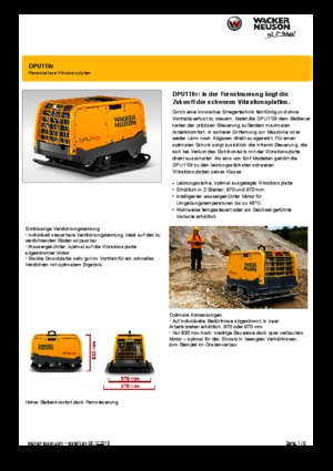 Kétirányú vibrolapok Wacker Neuson DPU110r Lem 870