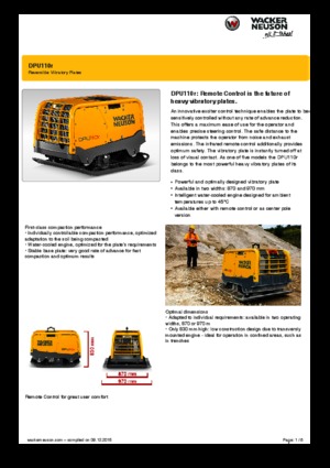 Kétirányú vibrolapok Wacker Neuson DPU110r Lem 870