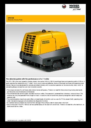 Kétirányú vibrolapok Wacker Neuson DPU 130 r