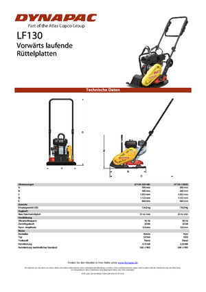 Egyirányú vibrolapok Dynapac LF 130 (1B20)