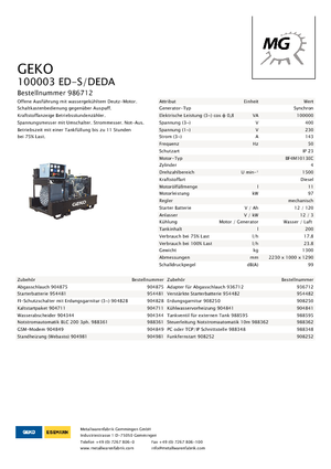 Dízel generátorok Geko ® 100003 ED-S/DEDA