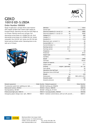 Dízel generátorok Geko ® 10010 ED-S/ZEDA