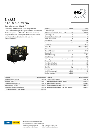 Dízel generátorok Geko ® 11010 E-S/MEDA