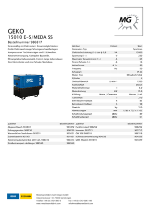 Dízel generátorok Geko ® 15010 E-S/MEDA