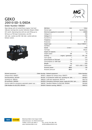 Dízel generátorok Geko ® 20010 ED-S/DEDA
