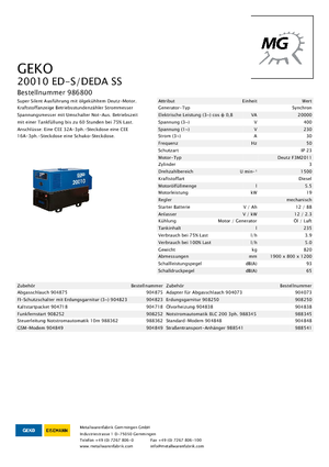Dízel generátorok Geko ® 20010 ED-S/DEDA