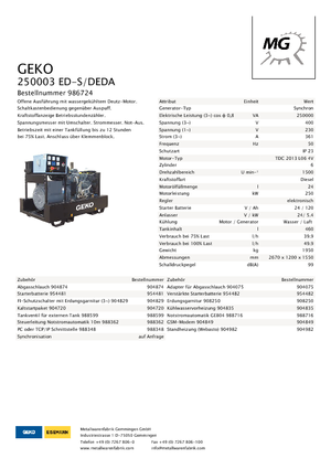 Dízel generátorok Geko ® 250003 ED-S/DEDA