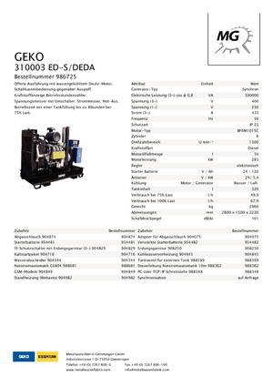 Dízel generátorok Geko ® 310003 ED-S/DEDA