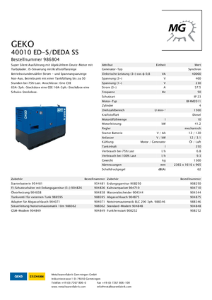 Dízel generátorok Geko ® 40010 ED-S/DEDA