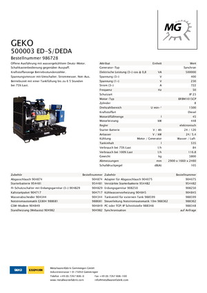 Dízel generátorok Geko ® 500003 ED-S/DEDA