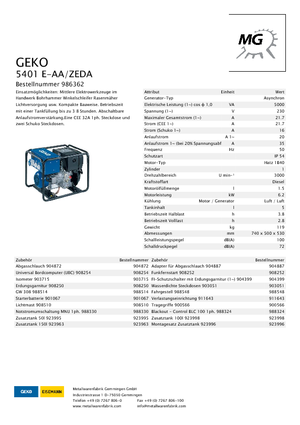 Dízel generátorok Geko ® 5401 E-AA/ZEDA
