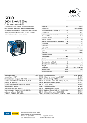Dízel generátorok Geko ® 5401 E-AA/ZEDA