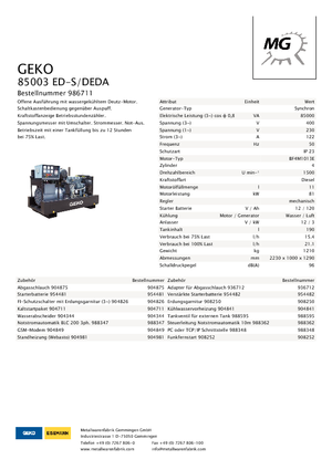 Dízel generátorok Geko ® 85003 ED-S/DEDA