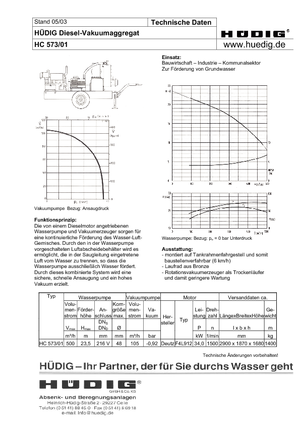 Talajvíz csökkentő aggregátok Hüdig HC 573/01