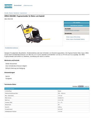 Burkolatvágók Atlas Copco Orka 350D