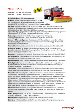 Kommuniális traktorok - elülső felfüggesztéssel Reform Werke Muli T 7 S