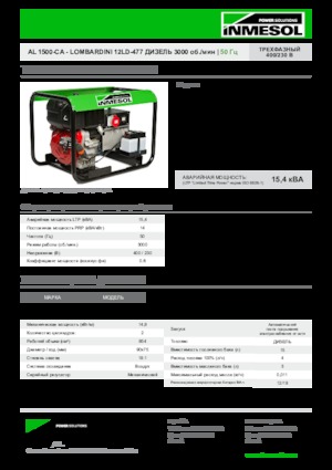 Dízel generátorok INMESOL AL 1500-CA