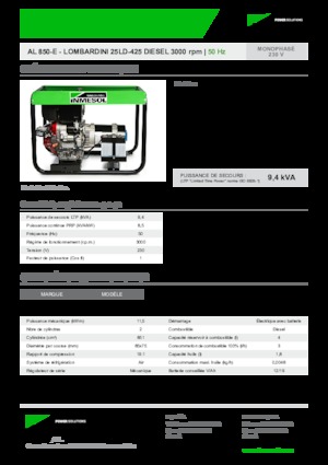Dízel generátorok INMESOL AL 850-E