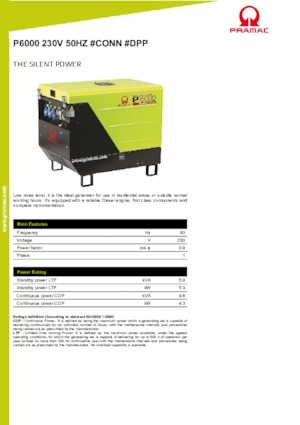 Dízel generátorok PRAMAC Lifter P 6000 TYA