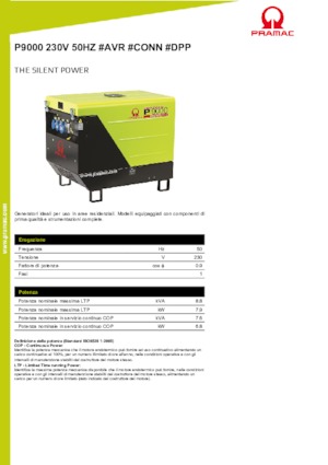 Dízel generátorok PRAMAC Lifter P 9000