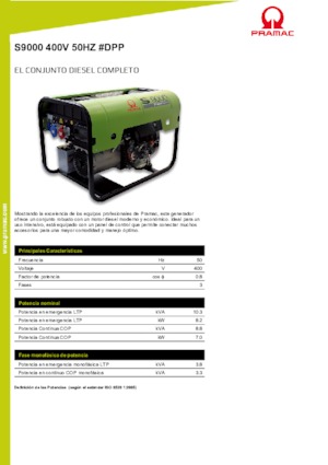 Dízel generátorok PRAMAC Lifter S 9000 TRA