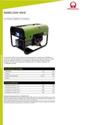 Dízel generátorok PRAMAC Lifter S 9000 TRA
