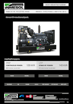 Dízel generátorok INMESOL AD-145