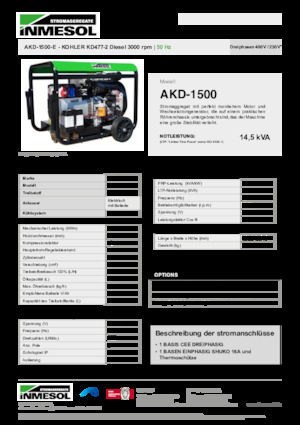 Dízel generátorok INMESOL AKD-1500-E