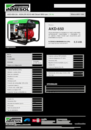 Dízel generátorok INMESOL AKD-650-CA