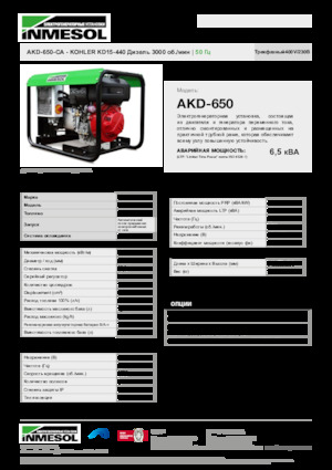 Dízel generátorok INMESOL AKD-650-CA