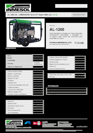 Dízel generátorok INMESOL AL 1200-CA