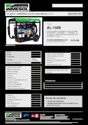 Dízel generátorok INMESOL AL 1500-E
