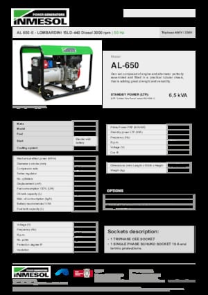 Dízel generátorok INMESOL AL 650-E