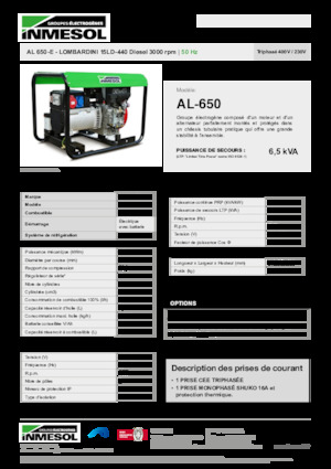 Dízel generátorok INMESOL AL 650-E