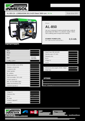 Dízel generátorok INMESOL AL 850-CA