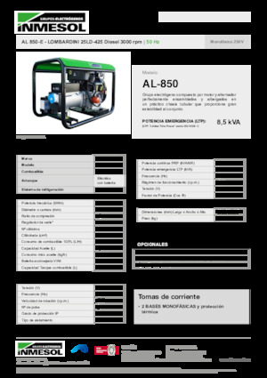 Dízel generátorok INMESOL AL 850-E