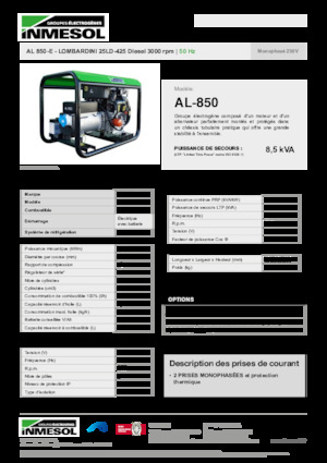 Dízel generátorok INMESOL AL 850-E