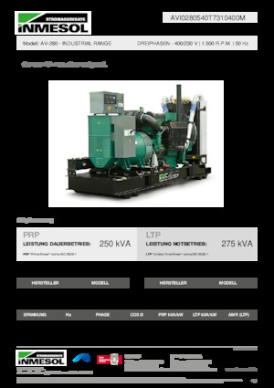 Dízel generátorok INMESOL AV-280